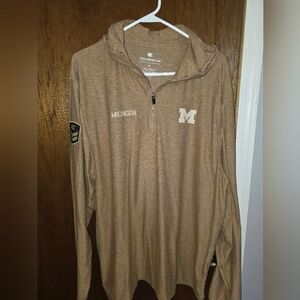 Colosseum Michigan Wolverines Quarter-Zip Pullover- Hooded- Men's XL